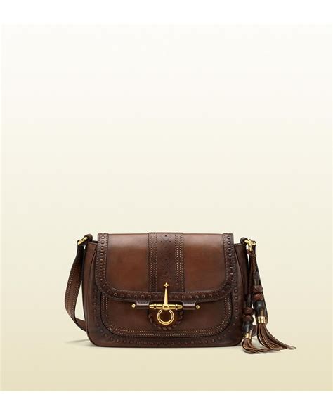 Gucci Snaffle Bit Medium Shoulder Bag in Brown .